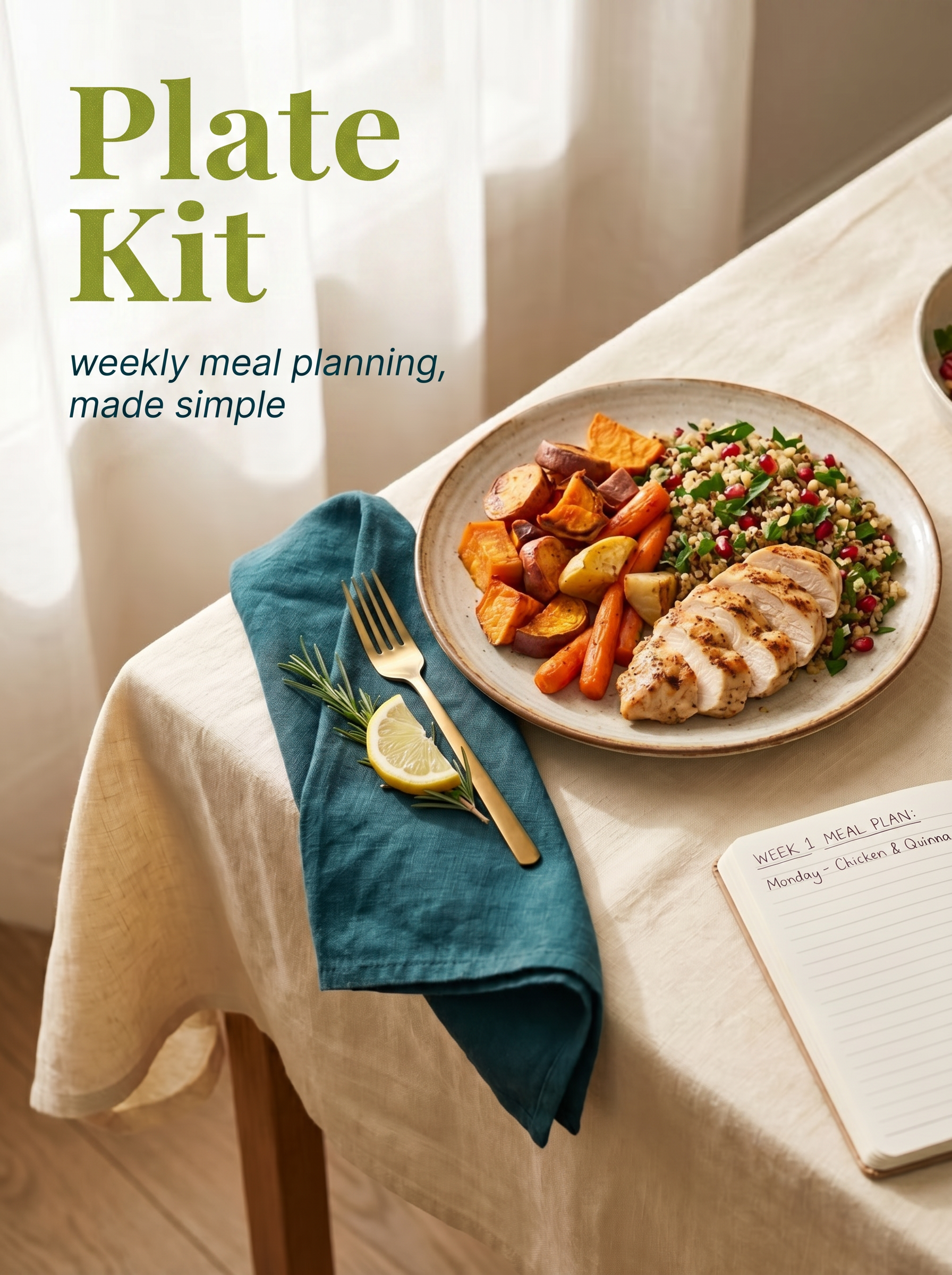 PlateKit Meal Plan Interface Mockup
